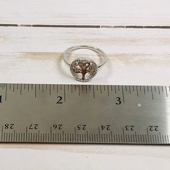 Sterling Silver Tree of Life Ring Rose Gold Plate - Picture 8 of 8